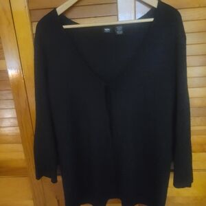 Black Shimmery V-Neck Sweater